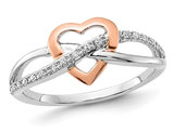 1/12 Carat (ctw) Diamond Heart Promise Ring in 10K White Gold